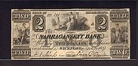 Wickford, RI, Narragansett Bank 1837 $2, VF